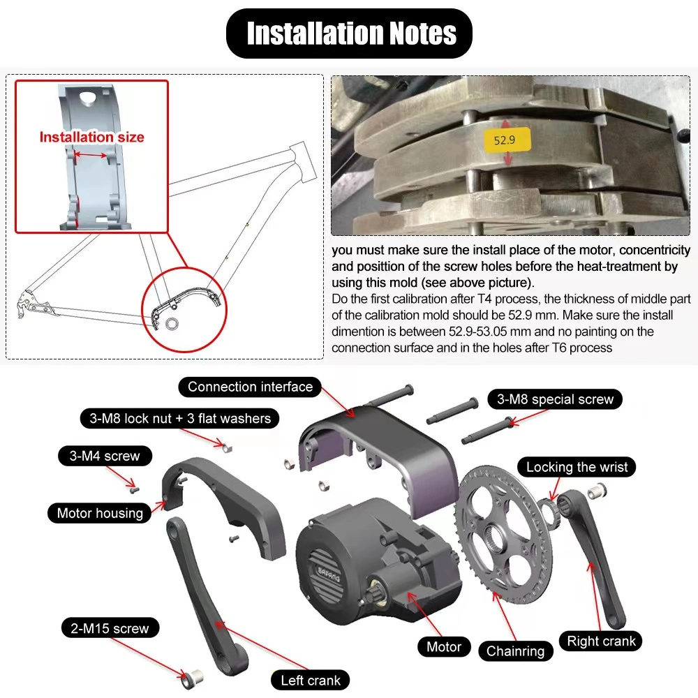 Bafang M620 G510 48V 1000W MID Drive Motor Conversion Kit for Snow Ebike