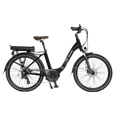 Venta al por mayor de China, bicicleta eléctrica de ciudad, marco de aleación de aluminio de fibra de carbono, potencia de litio, suspensión completa, bicicleta eléctrica de ciudad Bicystar para la venta