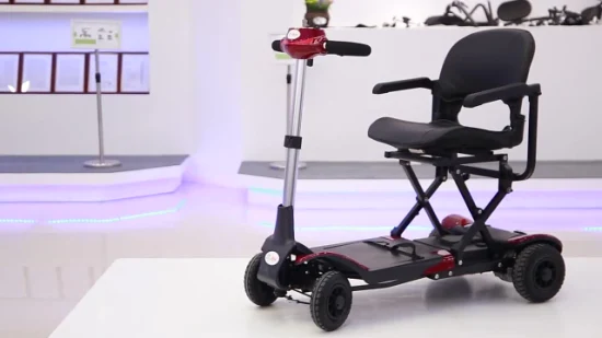 Nueva batería de litio plegable portátil 270W Scooter de movilidad eléctrica de cuatro ruedas para personas mayores discapacitadas